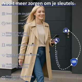 Flient Smart Lock Evo Slim Cilinderslot Zwart RVS