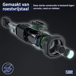 Flient Smart Lock Evo Slim Cilinderslot Zwart RVS