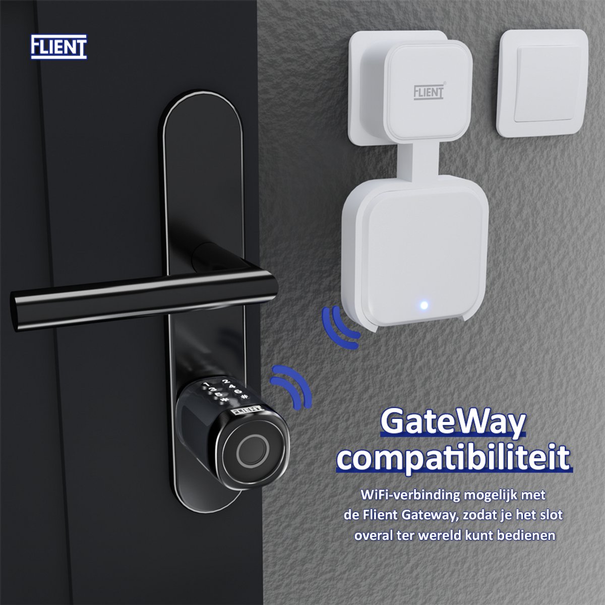 Flient Smart Lock Evo Slim Cilinderslot Zwart RVS