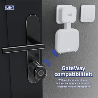 Flient Smart Lock Evo Slim Cilinderslot Zwart/RVS 37/37