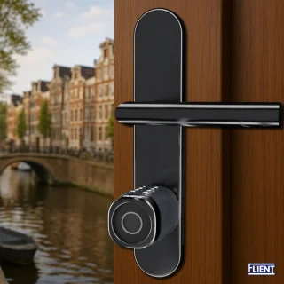 Flient Smart Lock Evo Slim Cilinderslot Zwart/RVS 37/37