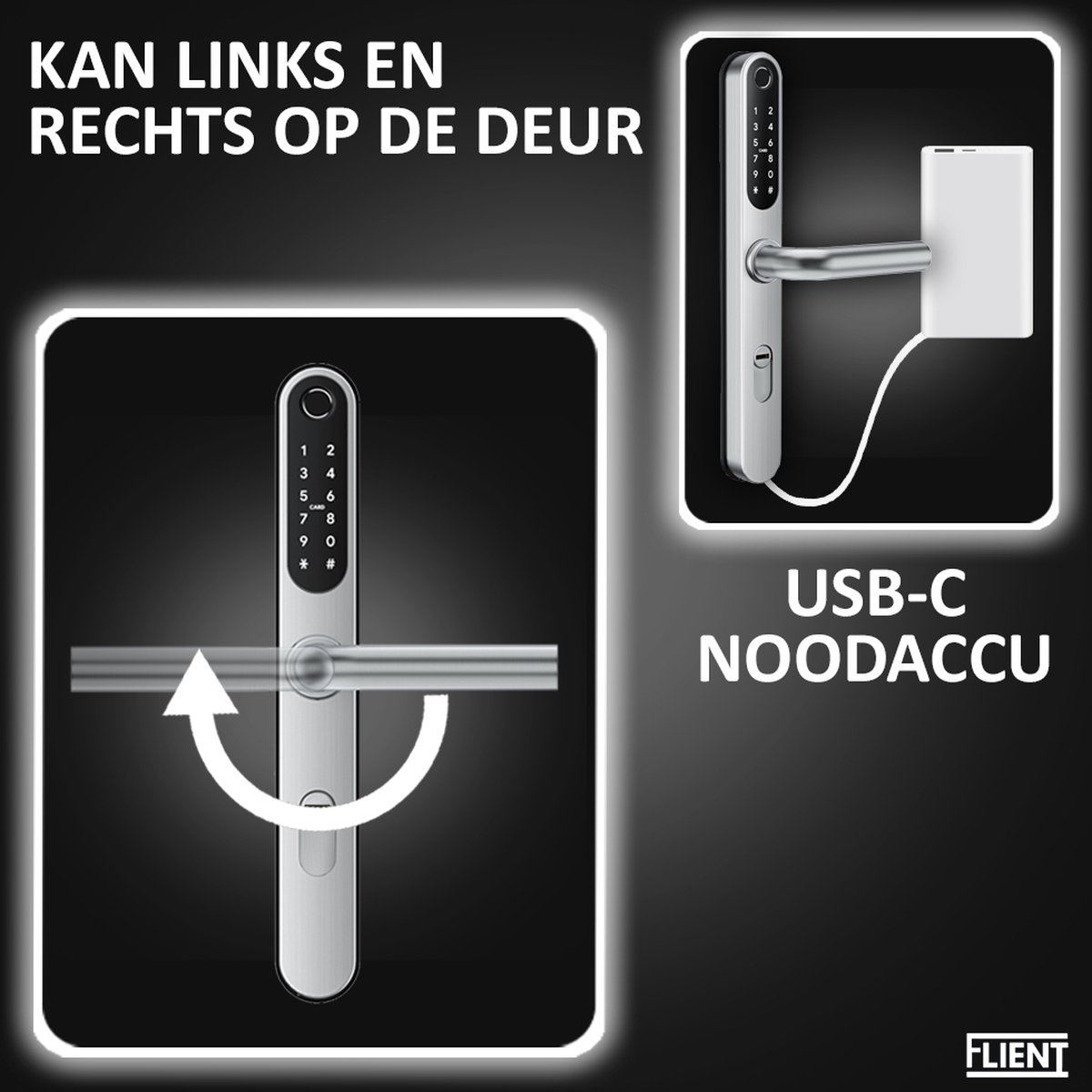 Flient Smart Lock Versa Deurslot Zilver RVS