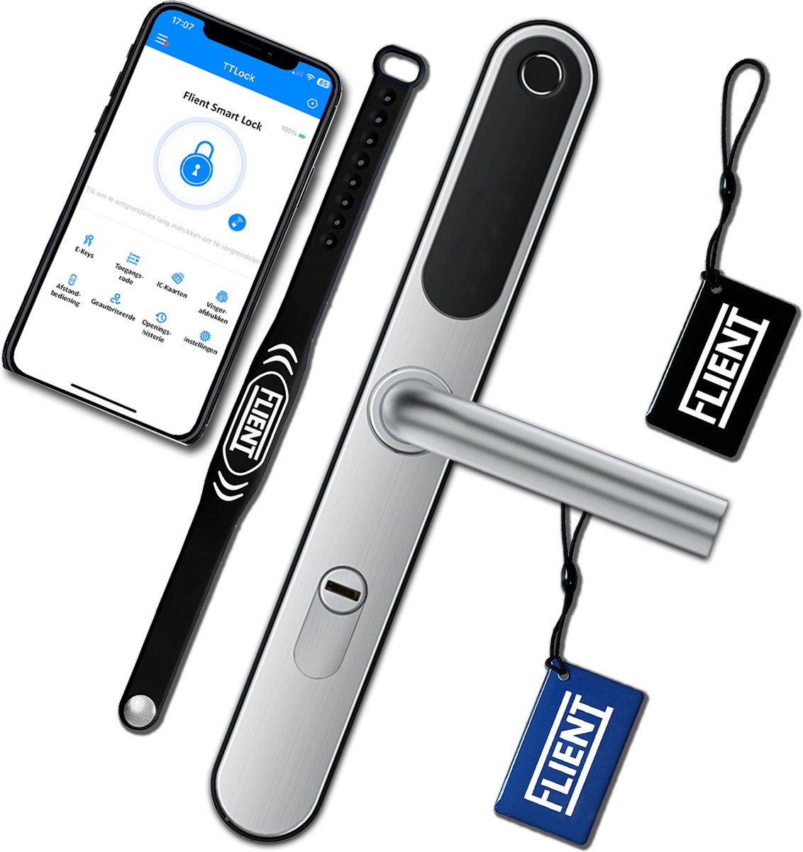 Flient Smart Lock Versa Deurslot Zilver RVS