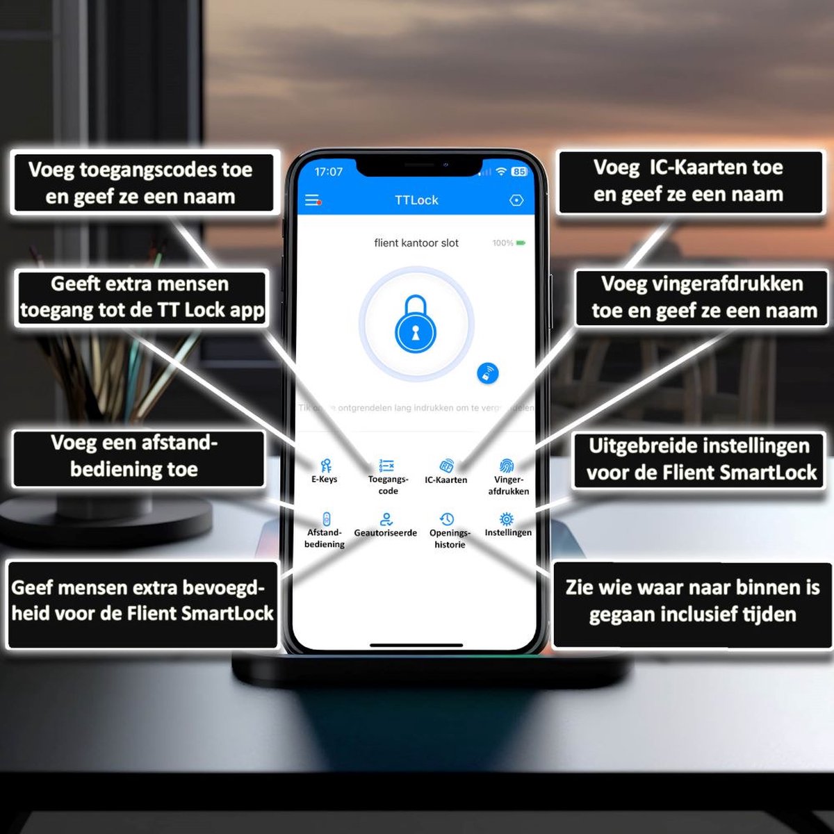Flient Smart Lock Versa Deurslot Zilver RVS