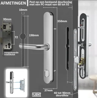 Flient Smart Lock Versa Deurslot Zilver RVS