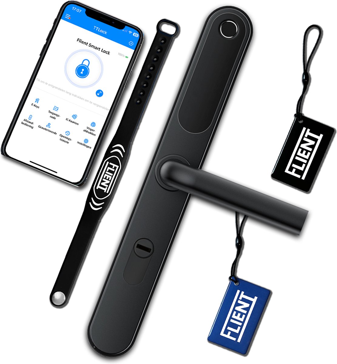 Flient Smart Lock Versa Slimme Deurslot Zwart/RVS