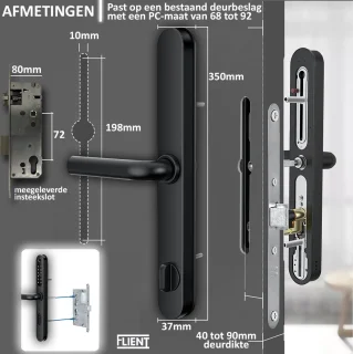 Flient Smart Lock Versa Slimme Deurslot Zwart/RVS