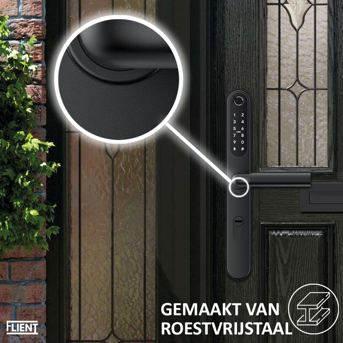 Flient Smart Lock Versa Slimme Deurslot Zwart/RVS
