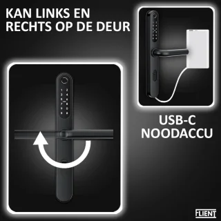Flient Smart Lock Versa Slimme Deurslot Zwart/RVS