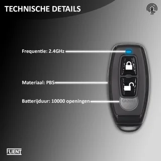 Flient Zapper Draadloze Remote voor Smartlocks Zwart