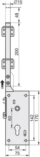 Garagedeur- en poortslotset 200 mm