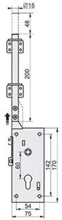Garagedeurslot- en poortslotset 200 mm