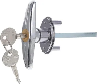 Garagedeurslot T-greep vergrendeling zilver