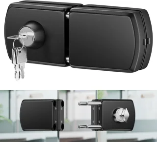 Glazen deurslot dubbelzijdig 10-12 mm zwart
