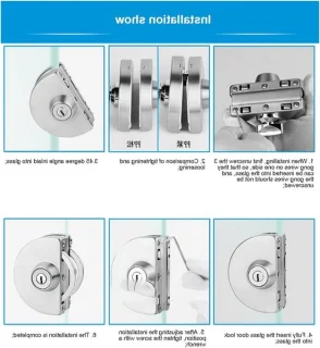 Glazen deurslot frameloos RVS 10-12 mm