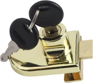 Glazen deurslot - goud - 6 x 4 x 3 cm