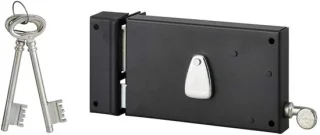 Horizontaal deurslot links as 70 mm zwart