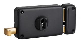 Horizontaal deurslot met profielcilinder, rechts, 140 x 88 mm