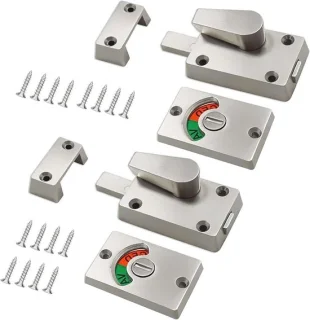 Indicatieslot deurslot (grendel) - 2 stuks - Zilver