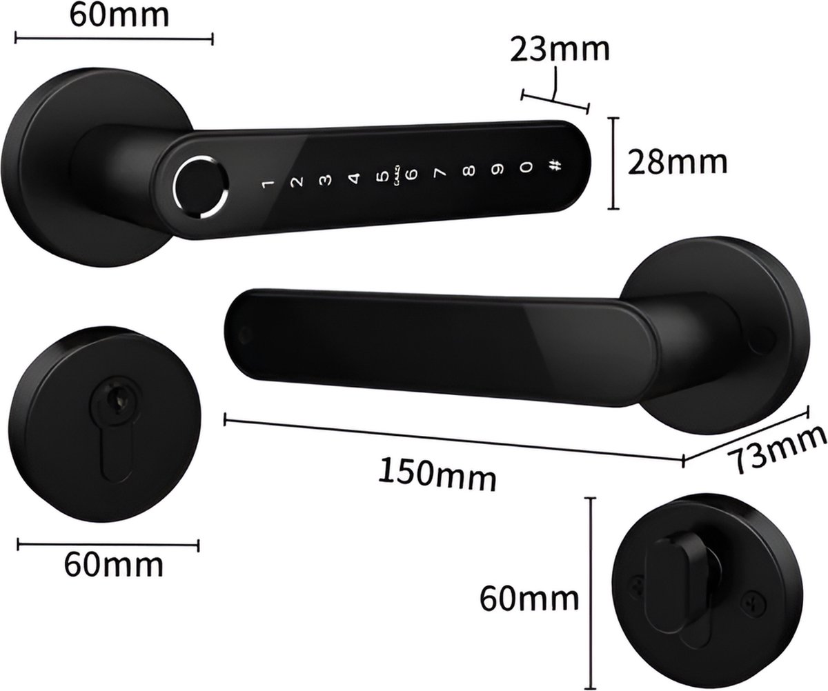 Keepad Slim Slot Vingerprint Bluetooth App Code RFID Sleutel