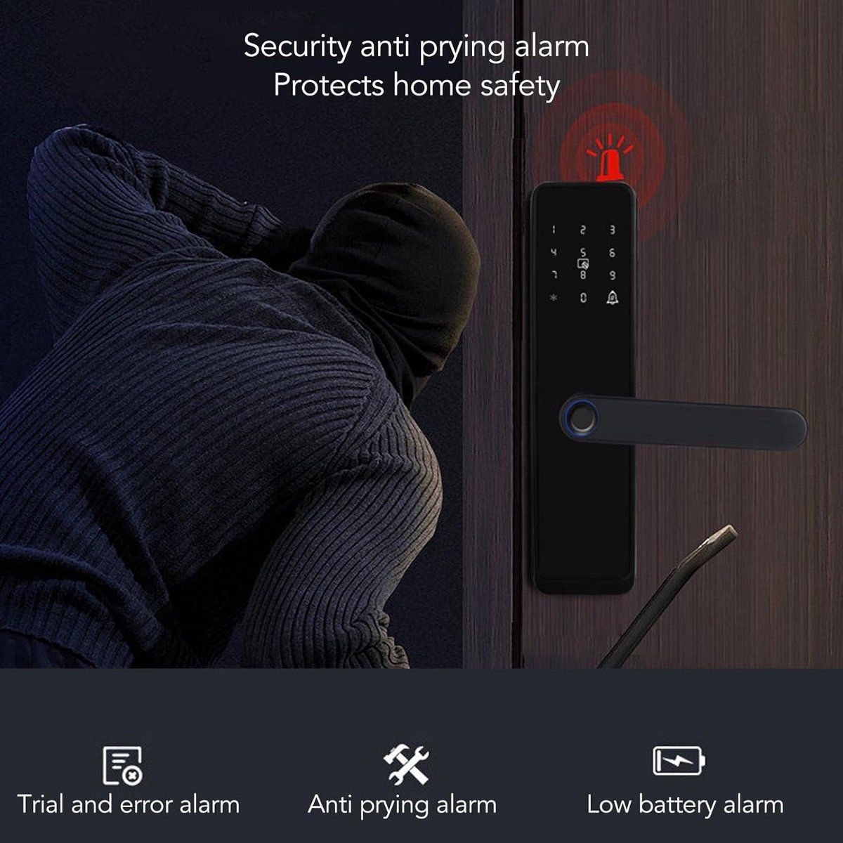 Keyless Entry Fingerprint Deurslot Met Toetsenbord En IC-Kaart