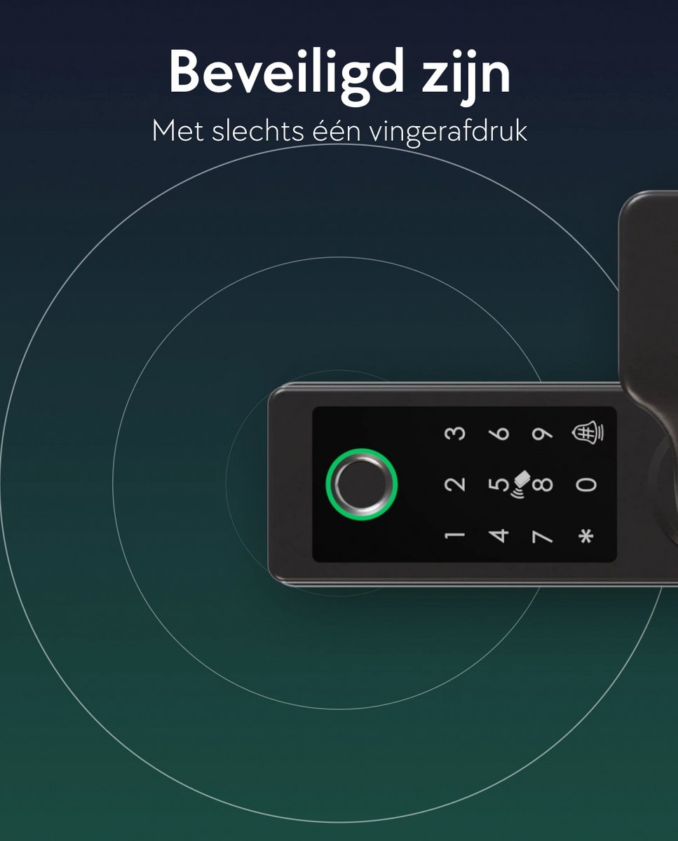 Klink Smart One Slim Deurslot Zwart