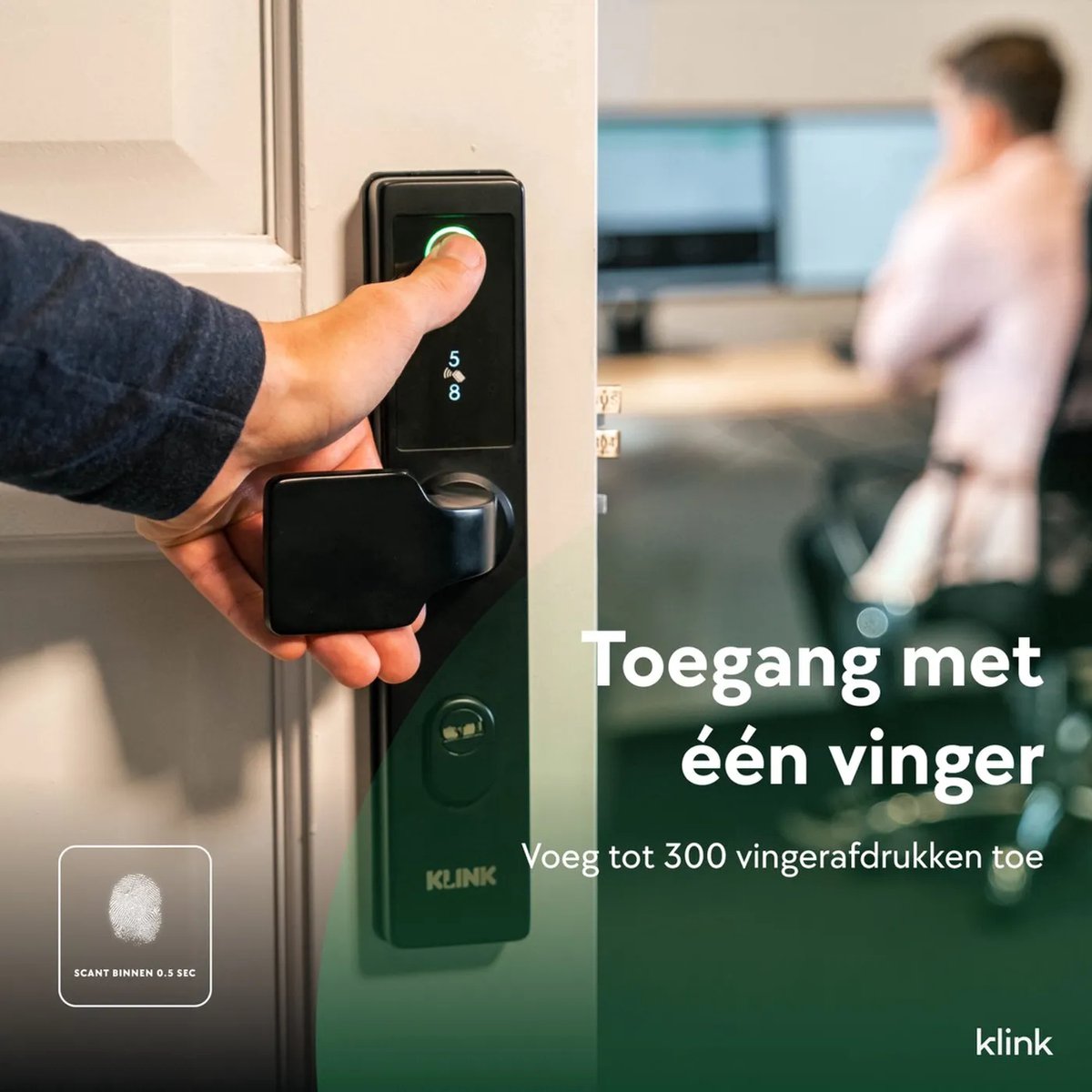 Klink Smart One Slim Deurslot Zwart