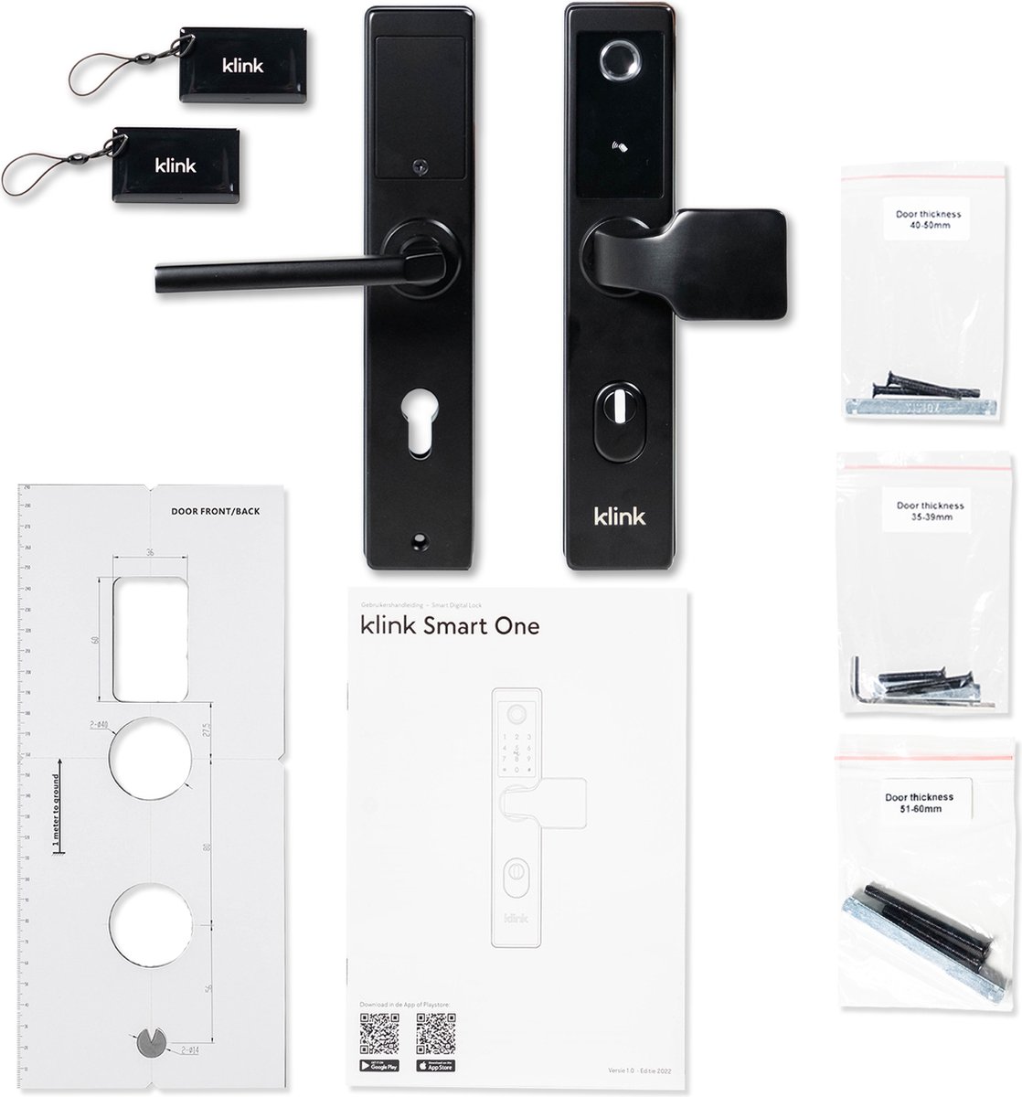 Klink Smart One Slim Deurslot Zwart