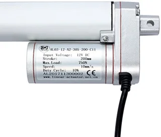 Lineaire actuator 12V DC 750N 200 mm