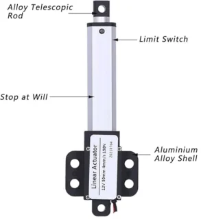 Lineaire actuator 50 mm 12V DC