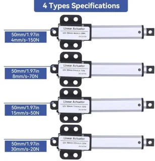 Lineaire actuator 50 mm 12V DC