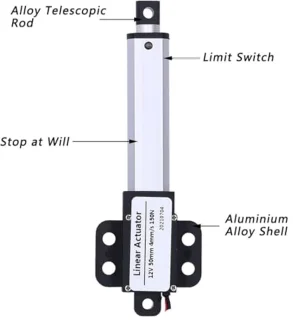 Lineaire actuator 50 mm - 12V DC