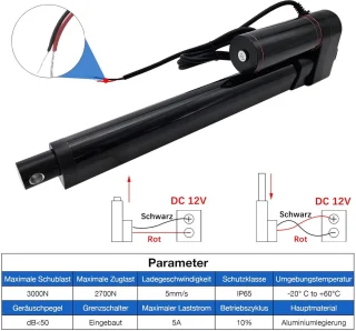 Lineaire actuator 800mm 3000N 12V