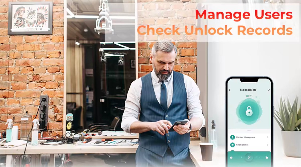 Lordani Vingerafdruk Slimme Deurslot Zwart Smart Lock