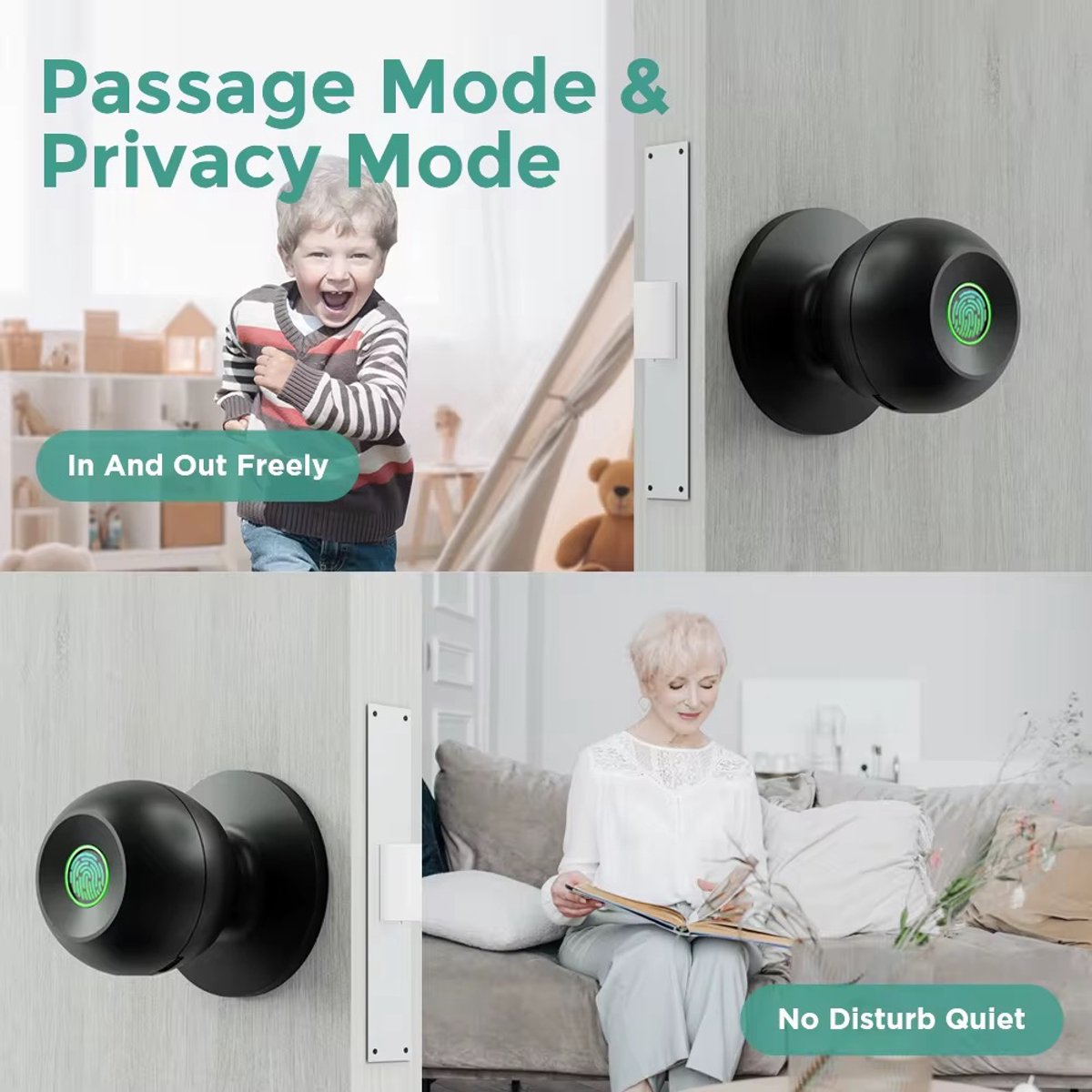 Lordani Vingerafdruk Slimme Deurslot Zwart Smart Lock