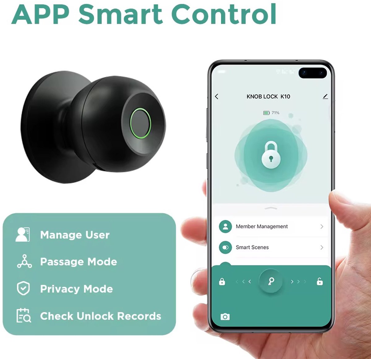 Lordani Vingerafdruk Slimme Deurslot Zwart Smart Lock