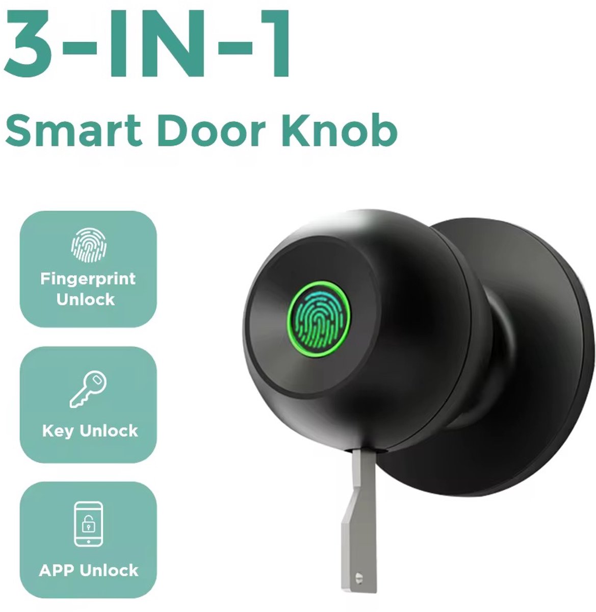 Lordani Vingerafdruk Slimme Deurslot Zwart Smart Lock