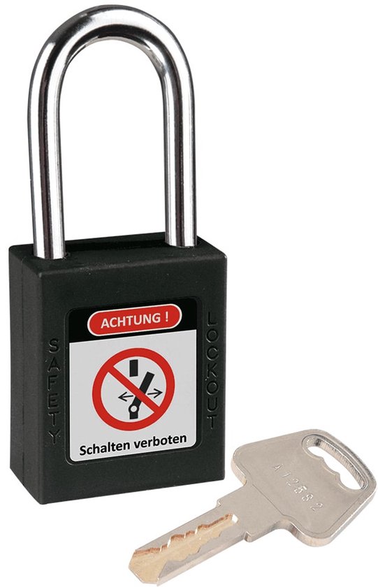 LOTO hangslot staalbeugel zwart