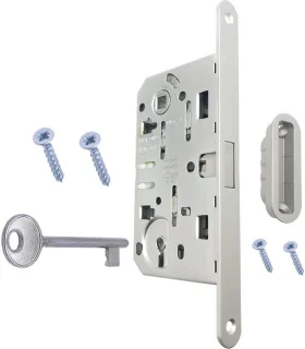 Magneetslot mat verchroomd 18 x 196 mm met sleutel