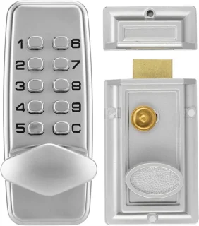 Mechanisch codeslot kastslot 16 x 12 x 6 cm zilver