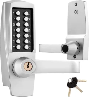 Mechanisch drukknop slot satin chroom