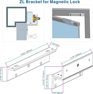 Montagebeugelset Z & L voor elektromagnetisch deurslot