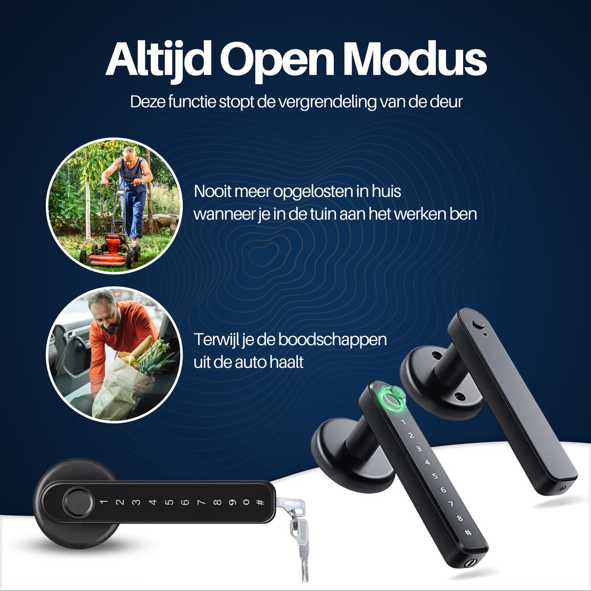 MOWA Smart Lock Deurklink Vingerafdruk