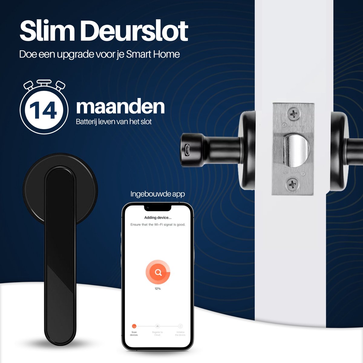 MOWA Smart Lock Deurklink Vingerafdruk