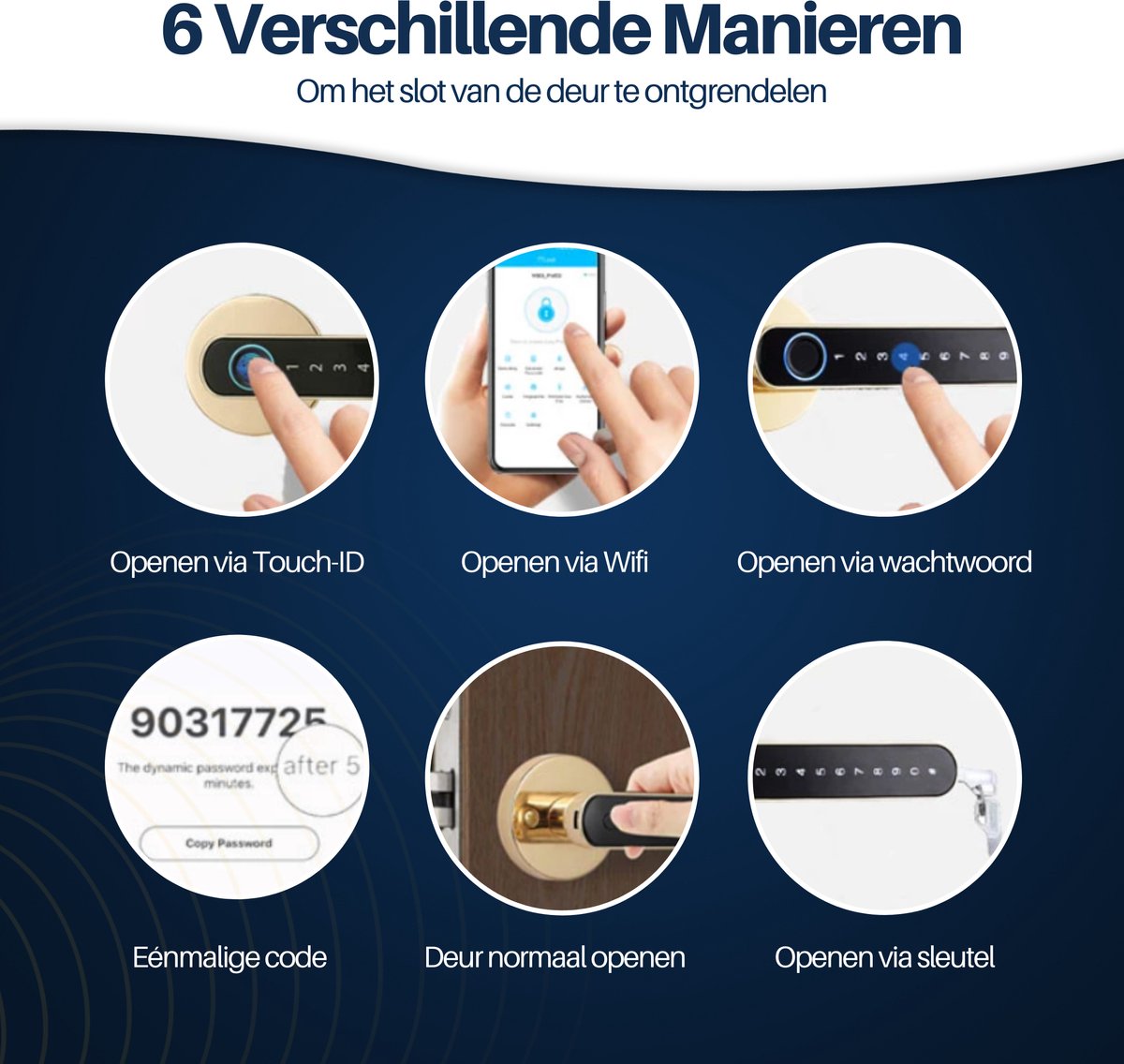 MOWA Smart Lock Deurklink Vingerafdruk