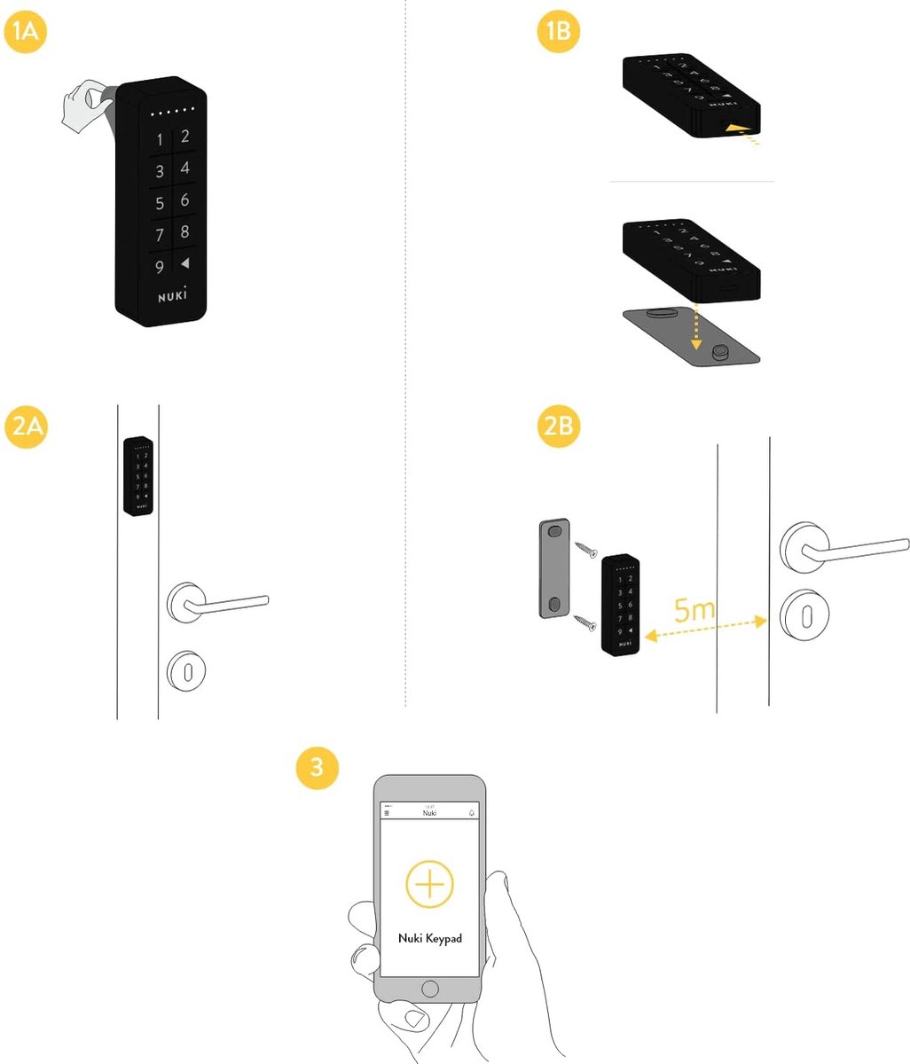 Nuki Keypad Zwart – Slimme Deuropener voor Smart Lock