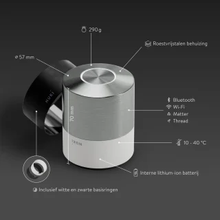 Nuki Smart Lock Pro Slim Deurslot RVS Zwart & Wit