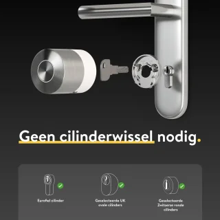 Nuki Smart Lock Pro Slim Deurslot RVS Zwart & Wit