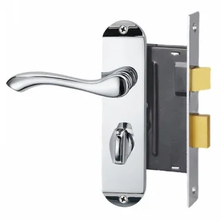 Polished Chrome deurslotset voor linkse deuren