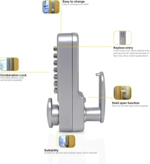 Pushbutton Deurslot Chroom